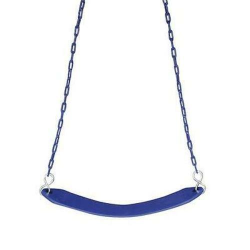 Blue playground swing set seat - playground,