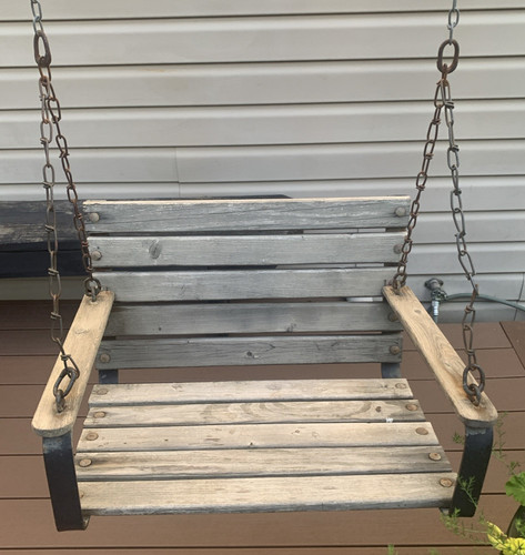Vtg wood childs porch - porch, swing